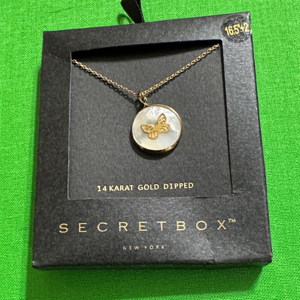 14k Gold Dipped Butterfly Necklace - Picture 2 of 4
